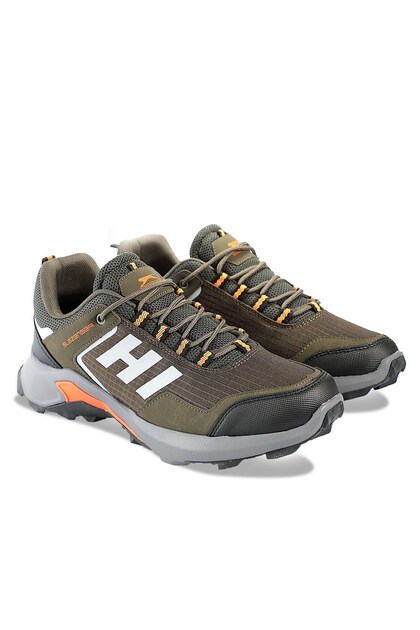 Outdoor Lace-Up Water Resistant Shoes Khaki Orange
