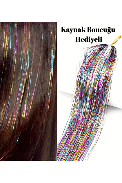 Kaynak Boncuğu Hediyeli Hair Tinsel Gelin Teli Saç Simi Aksesuarı
