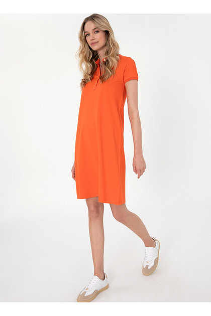 U.S. Polo Assn. Polo Neck Pomegranate Flower Standard Women's Dress Gurlin25