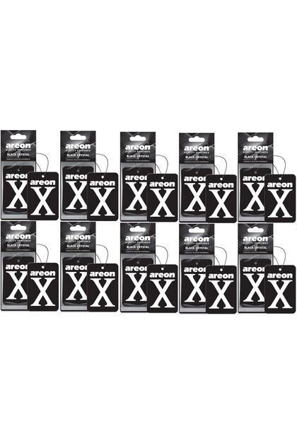 X Car Fragrance Black Crystal Car Air Freshener Hanger Pendant Mirror Cardboard 2D (Set Pack x