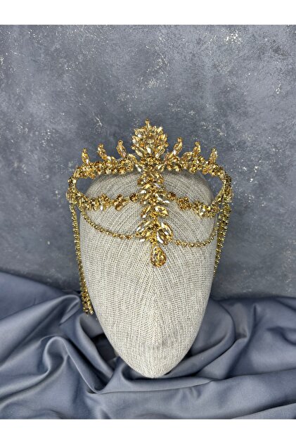 Almeda Moving Dangle Bridal Henna Crown Fascia Model