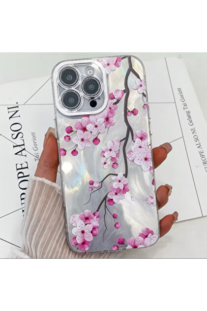 Apple iPhone 16 pro max さくら ProNorth IPhone 16 PRO MAX Uyumlu Kılıf Hologramlı Sakura Çiçek