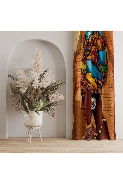 Artistic & Cultural Figure Pattern Background Curtain – Original and Stunning Design 140X260 cm Single Wing