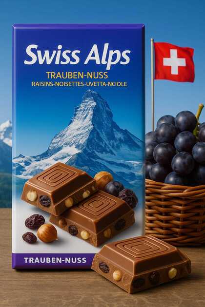 Swiss Alps İsviçre Çikolatası Üzümlü Fındıklı 100 gr - Fiyatı