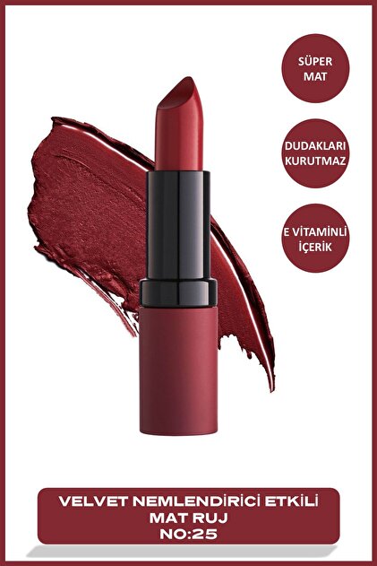Golden Rose Velvet Matte Lipstick No: 25 - Yoğun Pigmentli