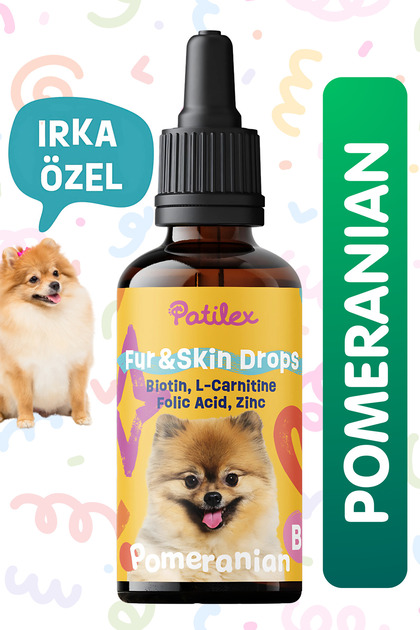 Patilex Pomeranian Köpekler için Tüy Sağlığı Damlası, Mamasına