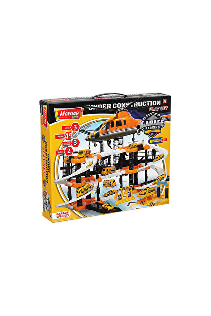 HEROES TOYS 49 Parça 3 Katlı Garaj Seti - Inşaat Otopark Seti