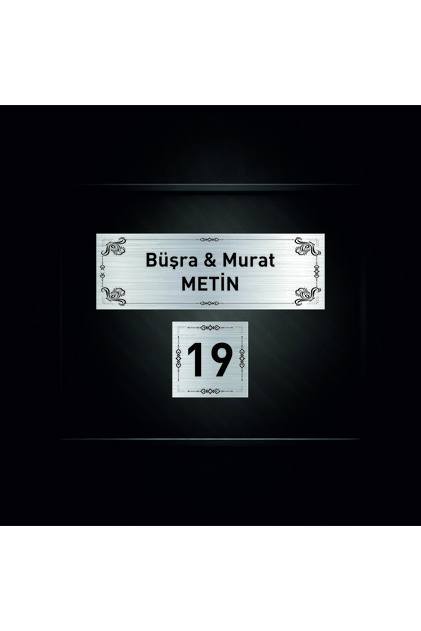 DAİRE KAPI İSİMLİĞİ VE KAPI NUMARASI GÜMÜŞ RENK METAL SÜPLİMASYON BASKI