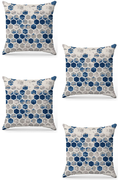 Zel Design Double Sided Digital Printing 4-Piece Throw Pillow Cover