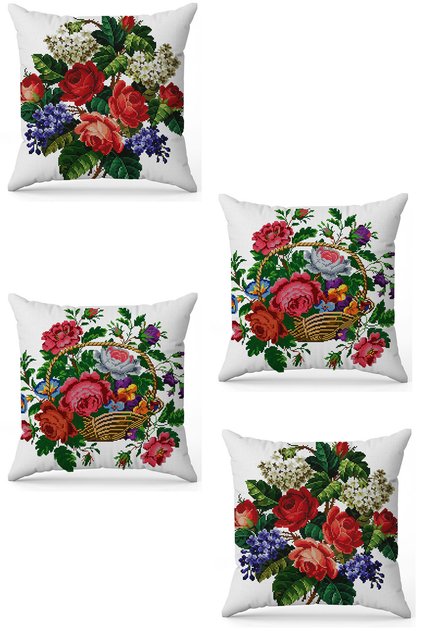 Zel Design Double Sided Digital Printing 4-Piece Throw Pillow Cover