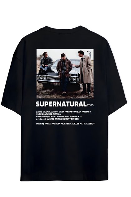 Supernatural Cover Unisex Oversize T-shirt (ΣΧΕΔΙΟ ΠΛΑΤΗΣ ΚΑΙ ΣΤΗΘΟΣ)