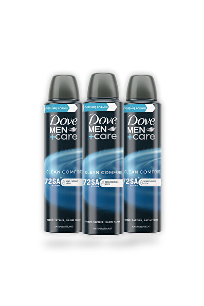 Dove Men Care Clean Comfort Deodorant 72 Saat Koruma 150 ml x3