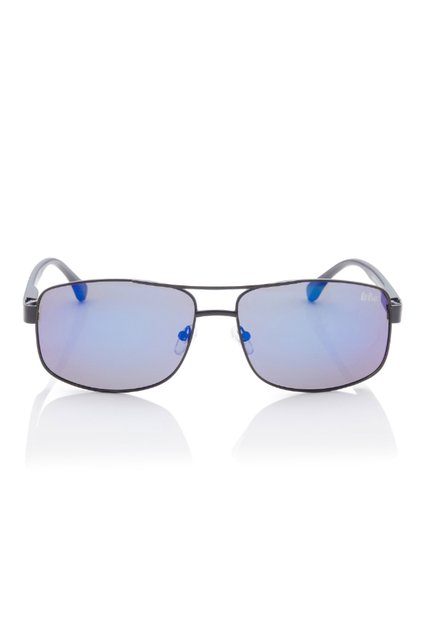 Polarized Sunglasses Black Frame Blue Mirror Mirror Lens 64mm - LC1203C03