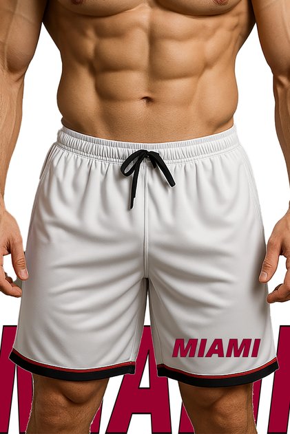 Pocket Miami Printed Basketball Shorts Sports Shorts