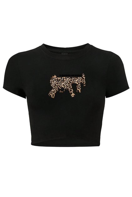 Kadın to dominate and protect Crop T-shirt Siyah