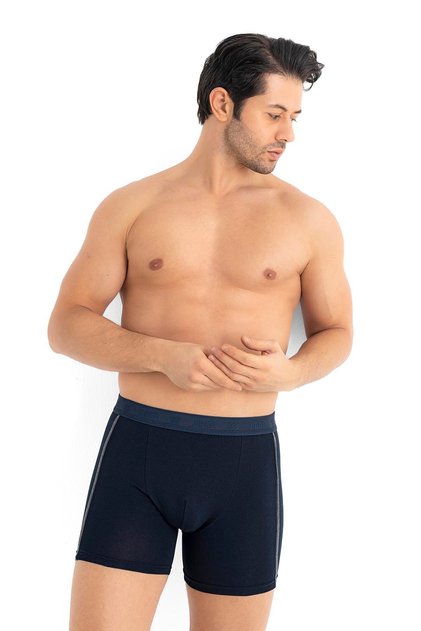 Erkek 3'lü Ara Biyeli Pamuklu Modal Lacivert Boxer Ürün Kodu 288