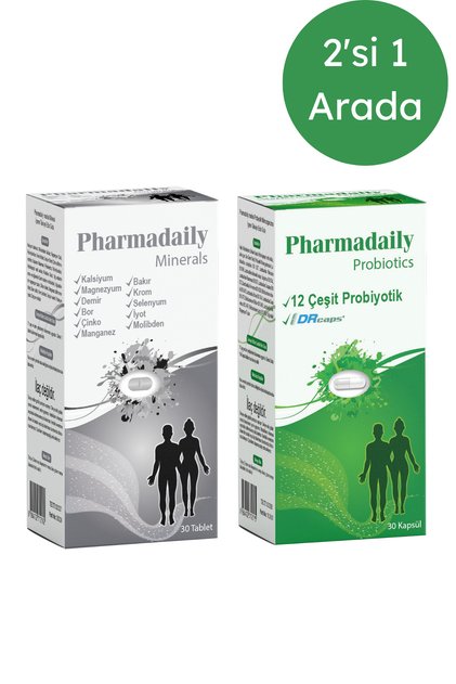 2'si 1 Arada Paket Pharmadaily Probiotics + Pharmadaily Minerals Günlük Mineral & Probiyotik Desteği