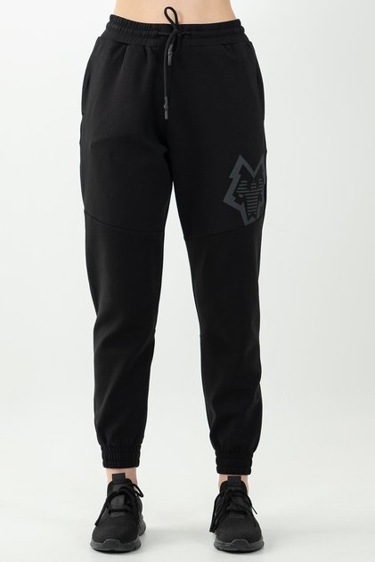 Comfort Women's Turn-Up Leg Black Trousers
