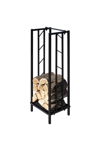 Decorative Metal Wood Holder Fireplace and Stove Side Black 30 X 35 X 110 cm