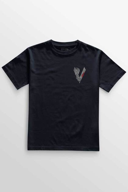 Unisex Navy Blue T-Shirt the Vikings Vikings Logo Gray Minimal Front Printed T-Shirt