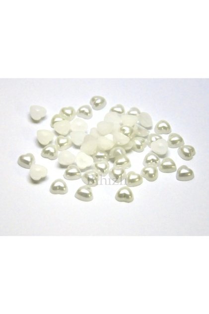 Half Heart Pearl 10 mm Off-White Ornament Pearl (50 Gr - 200 Ad) B:4
