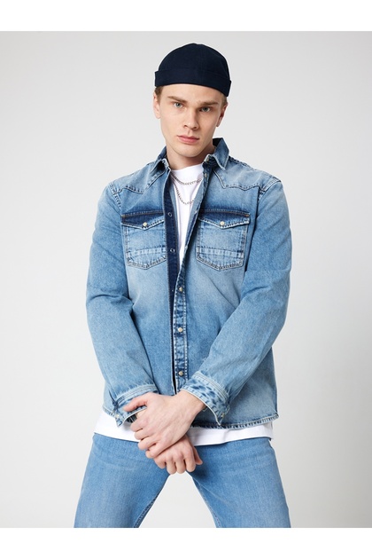 Slim Fit Erkek Gömlek U.kol