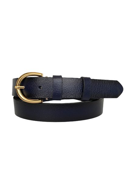 100% Genuine Leather Gold Buckle Navy Blue Thin Women's Belt, 3cm=3cm-kdn-02