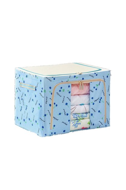 Кутия за съхранение 24 л, плат Оксфорд, 40x30x20 см, метална рамка, пластмасова основа, череши, синьо