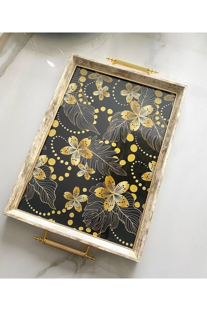 Patterned Tea Tray, Luxury Tea Tray, Presentation Tray Ethnic Pattern