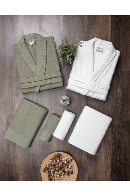 Visa 12 Piece Cotton Boxed Family Bathrobe Set | Bathrobe | Bathrobe Set | Dowry | Towel | Towel Set