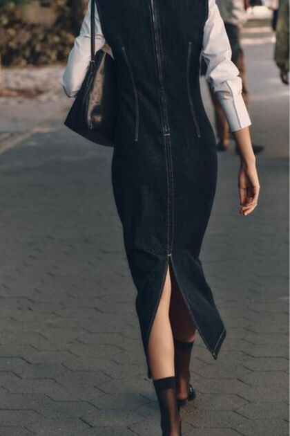 Butik ALLBUCKS ZARA, Z1975 MİDİ DENIM ELBİSE ABZRA1059 - Fiyatı