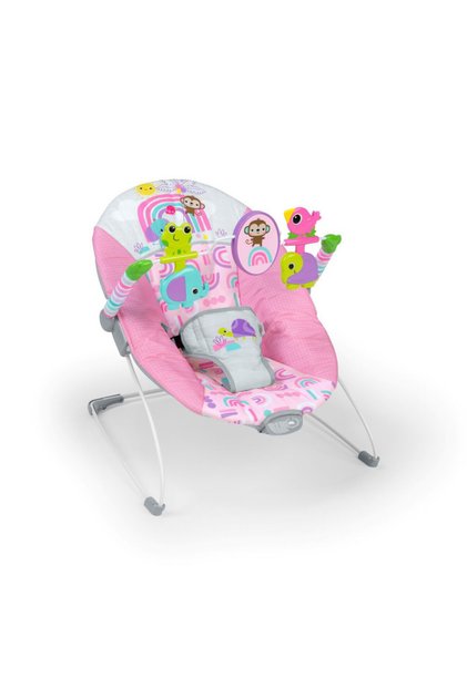 - Pink Paradise Vibrating Bouncer with Toys, 0 to 6 months