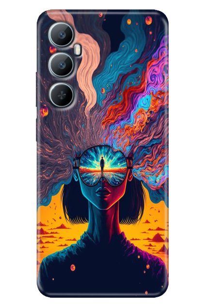 Realme C65 Case (Rmx3910) Compatible Colorful Printed Silicone Swirl