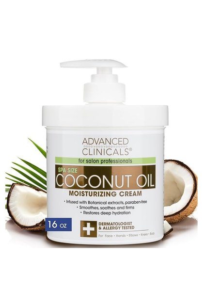 Advanced Clinicals Coconut Oil Moisturizing Cream, 16 oz (454 g)