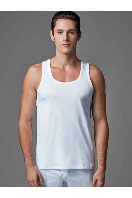 100% Cotton Thick Strap 2-Piece Men's Undershirt Thclvr.3E0.0R.S