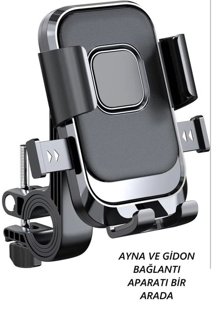 Motosiklet Telefon Tutucu Otomatik Kilitlemeli Ayna ve Gidon Bağlantı Özellikli,Bisiklet Telefon Tutucu