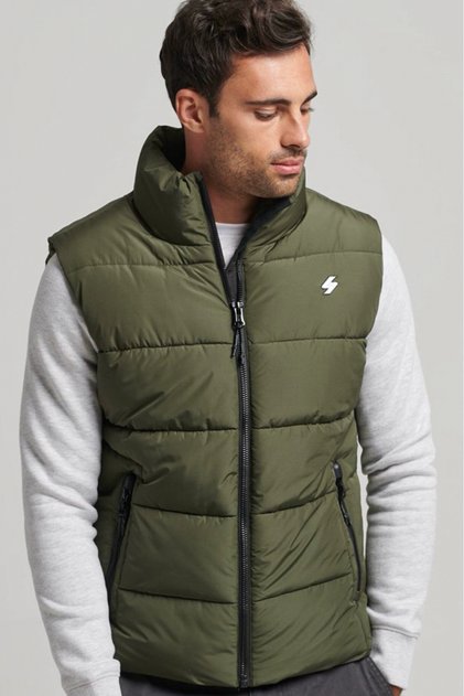 Vesta barbati Superdry Bodywarmers M5011808A Verde militar XL INTL