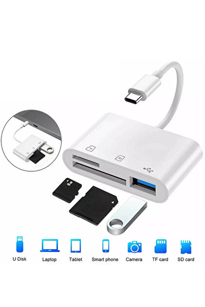 MAXGO 3132 Type-c Usb Otg Tf Sd Micro Kart Okuyucu Card Çevirici