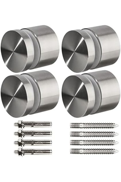 LukLoy SS316 Heavy Duty Glass Railing Standoff Large 2" Diameter Glass Pin for Balcony Stair Balustr