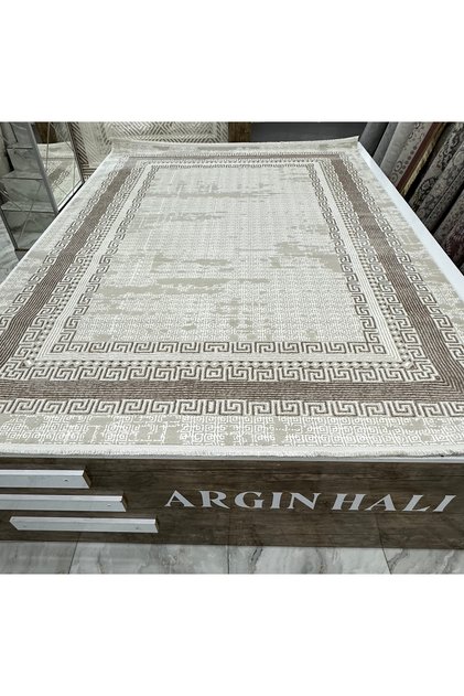 Oturma Odası Salon Halısı Mutfak Halısı Krem Kahve ARGIN HALI