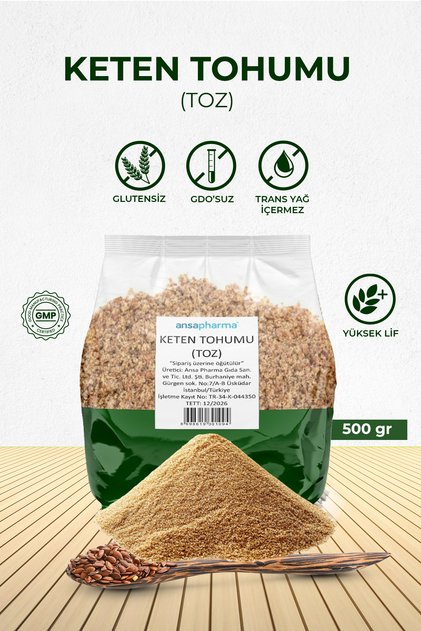 Keten Tohumu Taze Öğütülmüş 500 G 1. Kalite (SİPARİŞ ÜZERİNE ÖĞÜTÜLÜR VE PAKETLENİR) Glutensiz