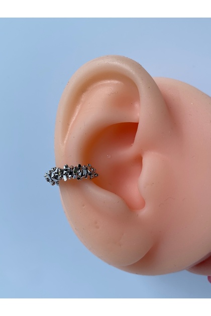 Earcuff Sıkıştırmalı Kıkırdak Deliksiz Tek Küpe