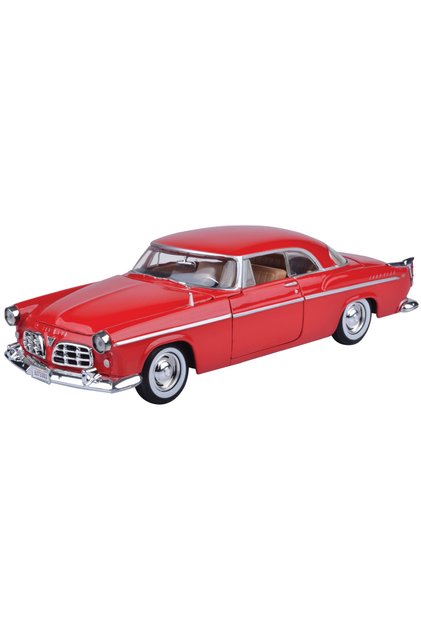 سيارة موتورماكس 1:24 1955 كرايسلر C300 دييكاست باب السيارة غطاء صندوق السيارة يفتح باللون الأحمر لسيارة كرايسلر C300 1955
