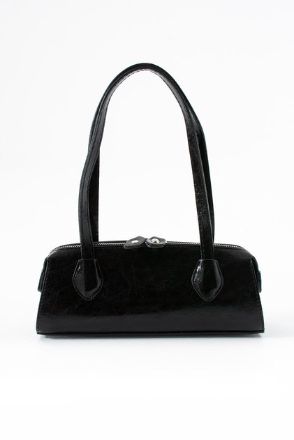 Women's Zippered Two-Handle Rectangular Baguette Handbag