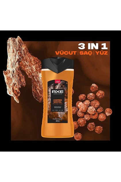 Premium Collection Duş Jeli Copper Santal Brown Sugar + Pepper 3 In 1 Vücut Saç Yüz 300 ml