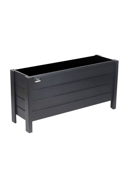 Ahşap Dış Mekan Saksısı Dekoratif Saksı Büyük Boy Hazır Kurulu 100cm X 30cm Yükseklik 50cm