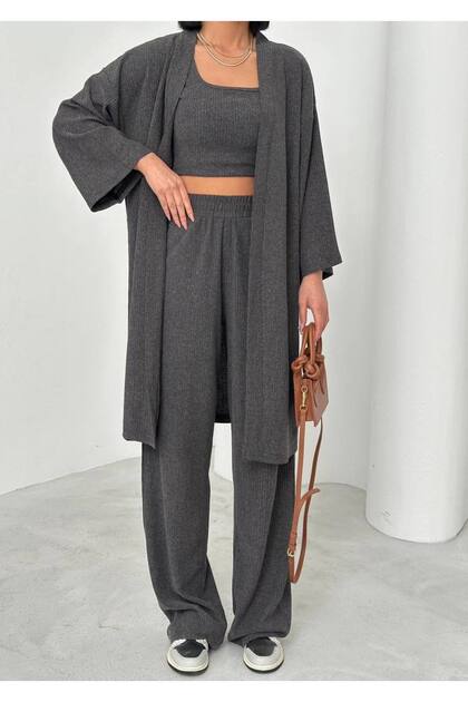 alenmoda kadın Zera kumaş 3'lü kimono takımı - Fiyatı, Yorumları