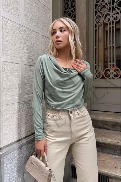 Plunging Neck Blouse