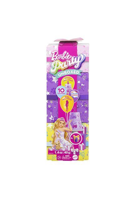 Barbie Papusa Party Unboxed, Glam Red Original, 10 surprize, JFY68
