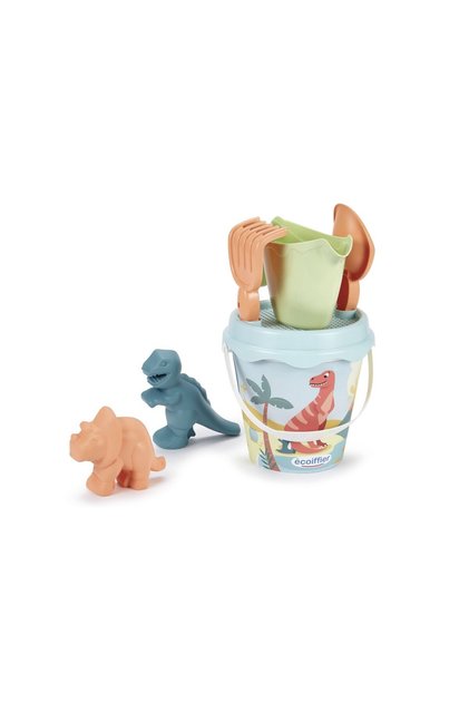 Sada kbelíků s dinosaury Ecoiffier se 2 pískovými formičkami 17 cm